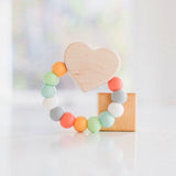 Heart Charm Silicone + Wood Teether - Bannor Toys