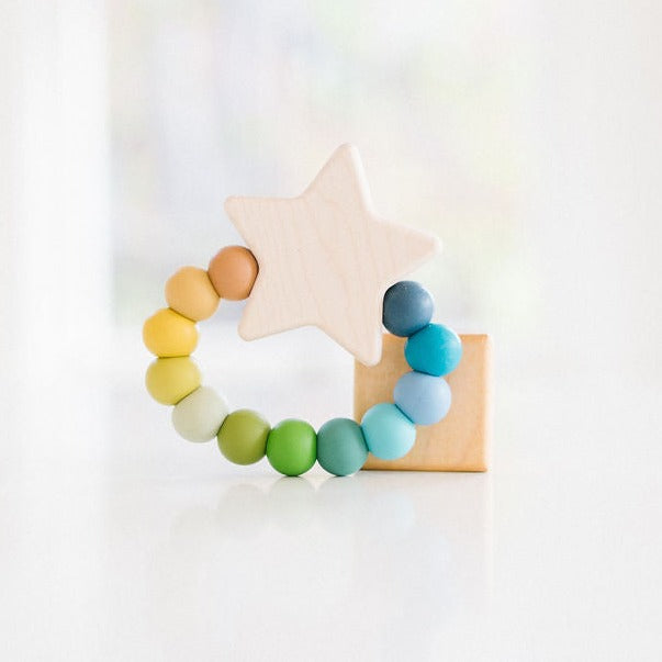 Star Charm Silicone + Wood Teether - Bannor Toys