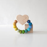 Heart Charm Silicone + Wood Teether - Bannor Toys