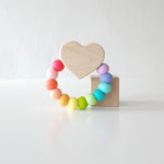 Heart Charm Silicone + Wood Teether - Bannor Toys