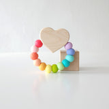 Heart Charm Silicone + Wood Teether - Bannor Toys