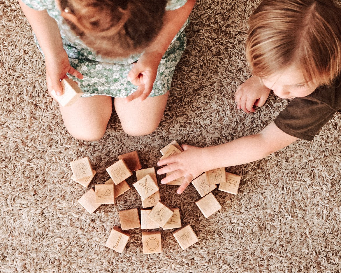 ASL Sign Language Wooden Blocks - Bannor Toys