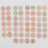 Wooden Alphabet Coins, Uppercase & Lowercase Set - Bannor Toys