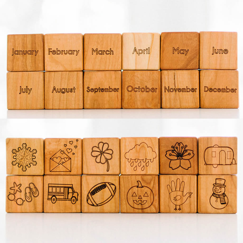 Wooden Calendar Month Blocks - Bannor Toys