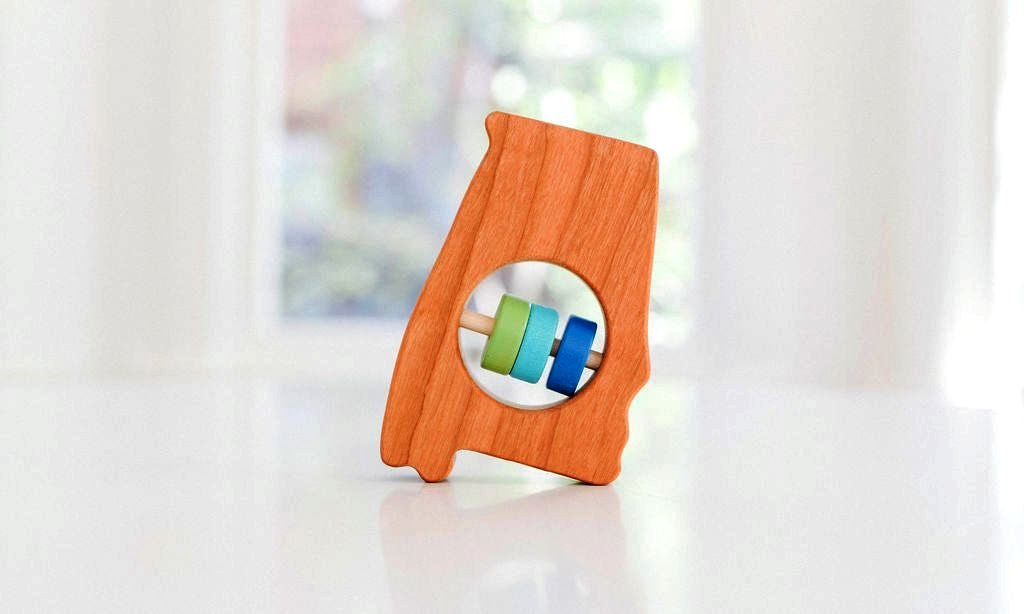 Alabama State Wooden Baby Rattle™ - Bannor Toys