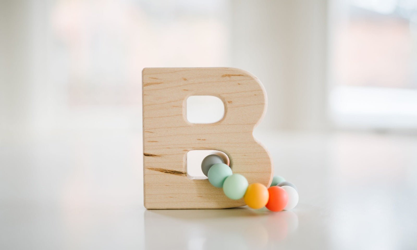 Alphabet Grasping Toy with Teething Beads - Choose Your Letter - Bannor Toys