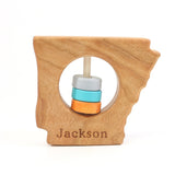 Arkansas State Wooden Baby Rattle™ - Bannor Toys