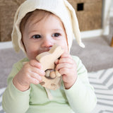 Bunny Wooden Grasping Toy with Teething Beads - Bannor Toys