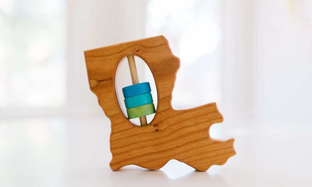 Louisiana State Wooden Baby Rattle™ - Bannor Toys