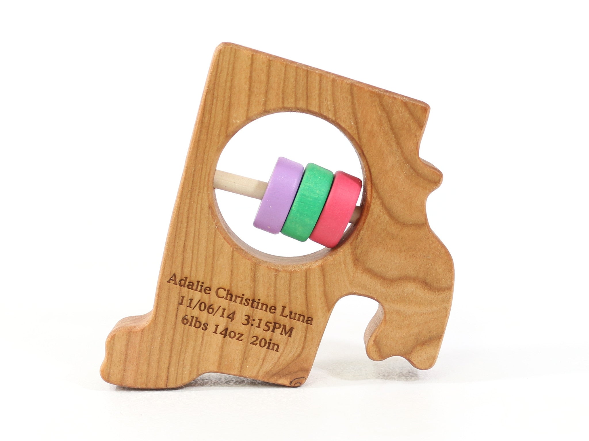Rhode Island State Wooden Baby Rattle™ - Bannor Toys