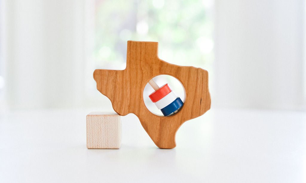 Texas State Wooden Baby Rattle™ - Bannor Toys