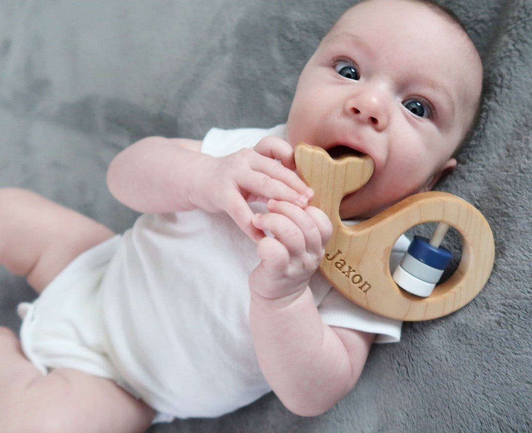 Whale Wooden Baby Rattle - Bannor Toys