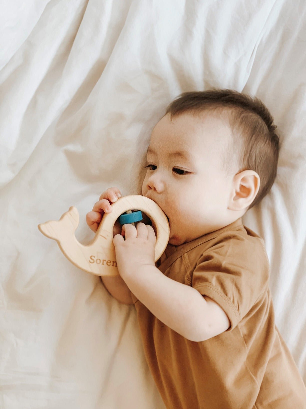 Whale Wooden Baby Rattle - Bannor Toys