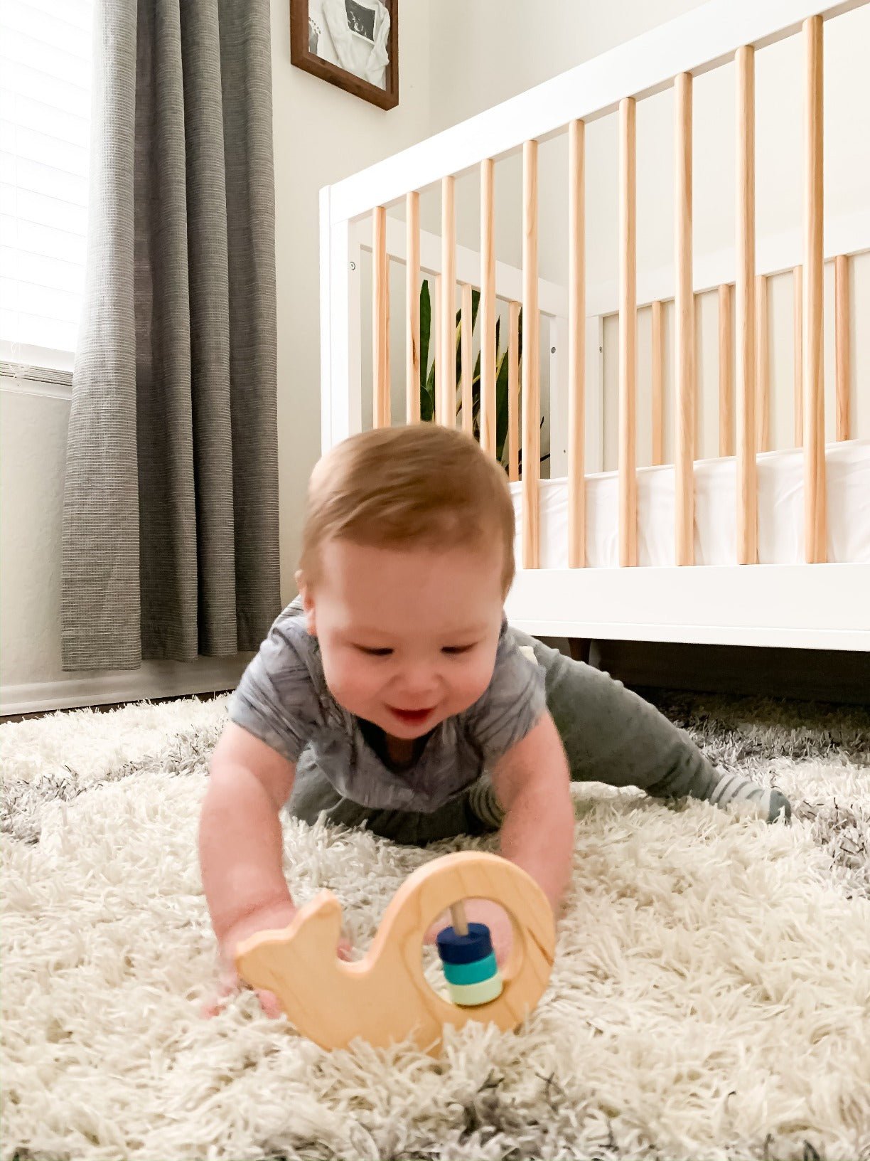 Whale Wooden Baby Rattle - Bannor Toys